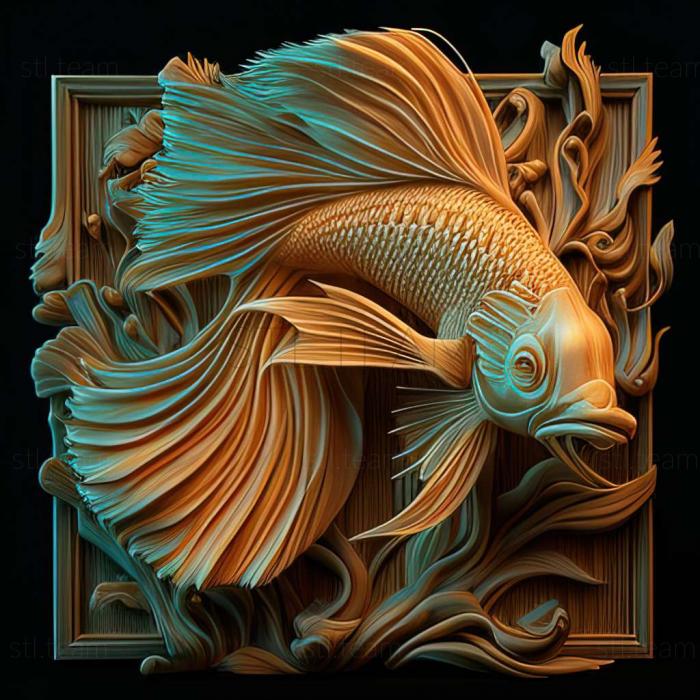 Crown  tailed fighting fish fish